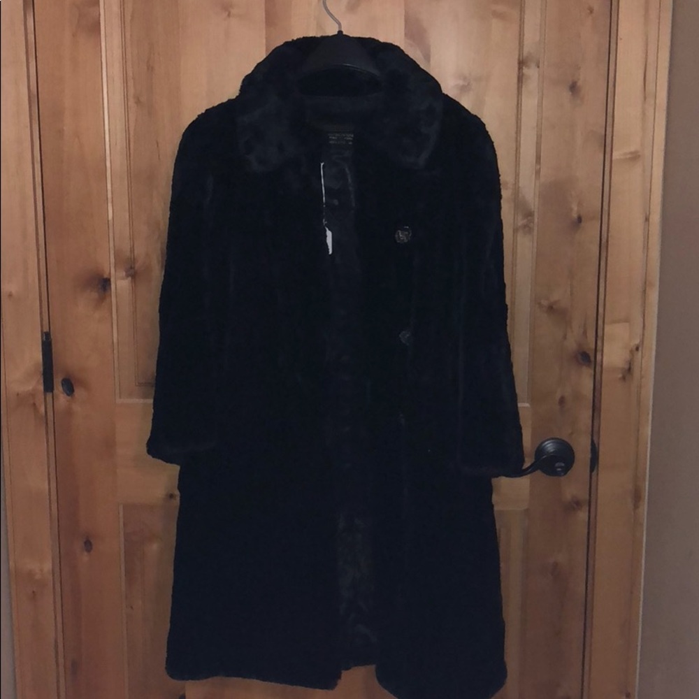 Black fine fur coat